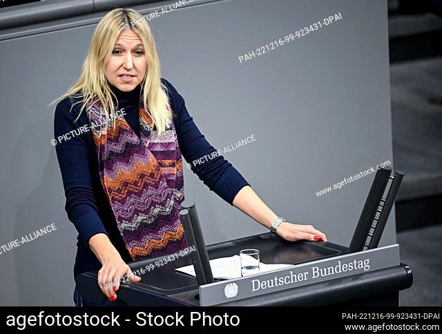 16 December 2022, Berlin: Silke Launert, (CDU/CSU) speaks in the plenary hall of the Bundestag. The topic of the debate is the strengthening of the Federal...