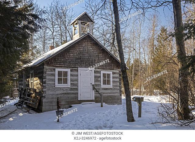 Harrisville, Michigan - The Bailey School, a one-room log schoolhouse built in 1907 for children of a logging crew. It is now part of Sturgeon Point State Park