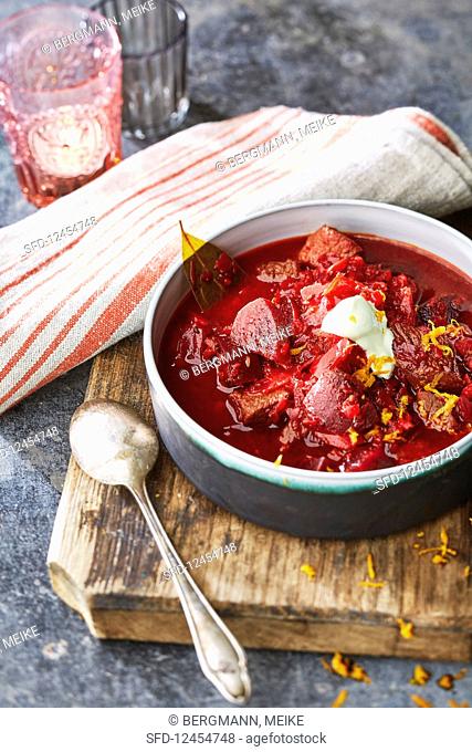 Beetroot and beef stew