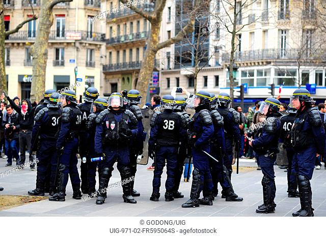 Riot police in Paris. France