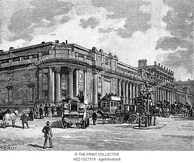 The Bank of England, London, 1900. The Bank was established in 1694 to act as the English Government's banker. Illustration from The life and times of Queen...