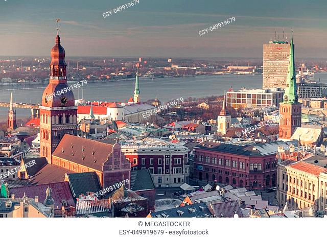 Latvias Capital - Riga from a bird's eye view at winter