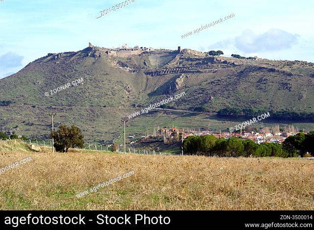 Acropolis on the hill in Bergama, Turkey