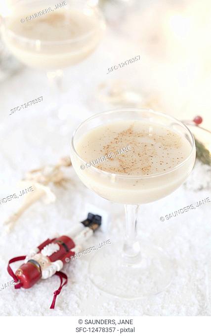 A Christmas Nutcracker cocktail with white chocolate liqueur