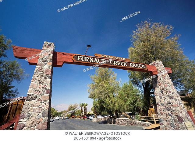 USA, California, Death Valley National Park, Furnace Creek, Furnace Creek Ranch, sign