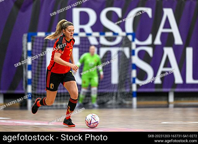 Chiara Wielockx (7) of Belgium pictured during a futsal game between Belgium called Red Flames Futsal and North-Ireland , on Sunday 3 December 2023 in Roosdaal