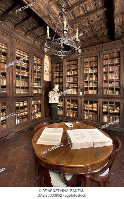 Library room, Casa Pisani Dossi, Corbetta, Lombardy, Italy