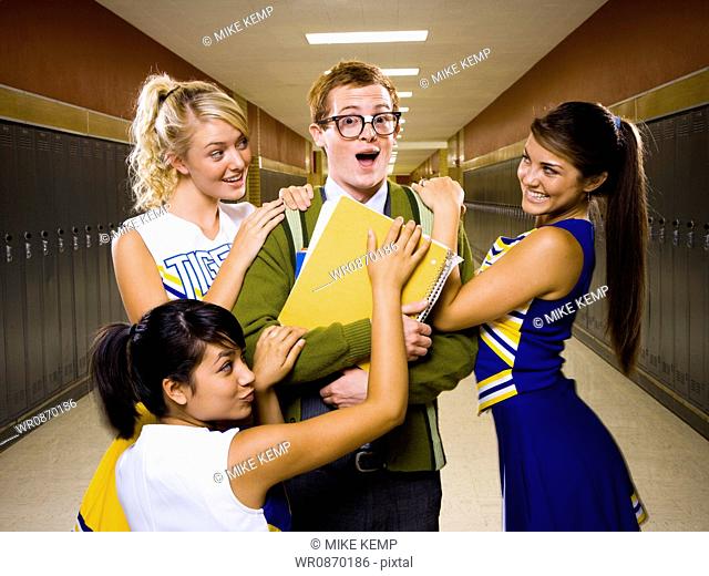 Three female and one male High School Students