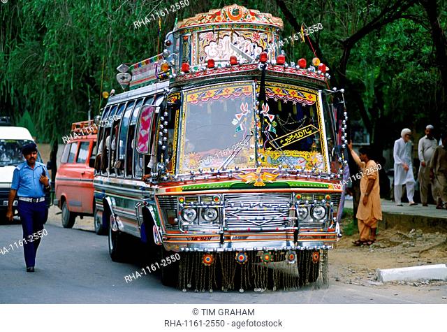 A decorated bus in Islamabad, Pakistan