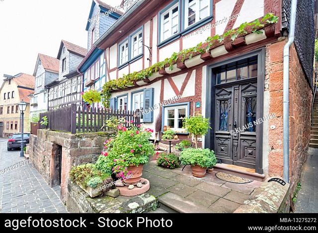 House view, half-timbered, historic old town, old town, Büdingen, Wetteraukreis, Rhine Main area, Hessen, Germany, Europe