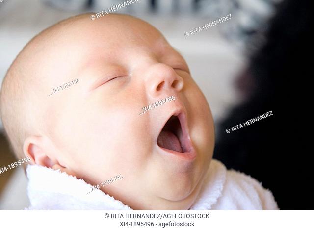 Close-up of yawning baby
