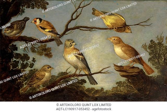 Birds in the branches of a tree, oil on oak wood, 30.5 x 49 cm, not specified, Jan van Kessel d. Ä., Antwerpen 1626–1679 Antwerpen