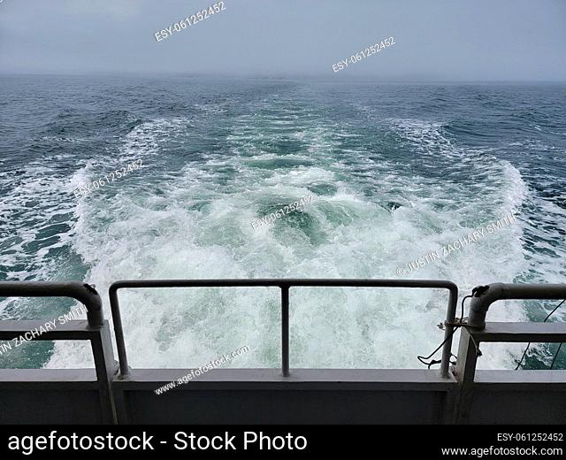 turbulent water from boat or ship motor and sea or ocean