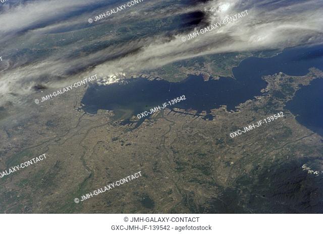 Tokyo Bay area is featured in this image photographed by a STS-114 crewmember onboard the Space Shuttle Discovery