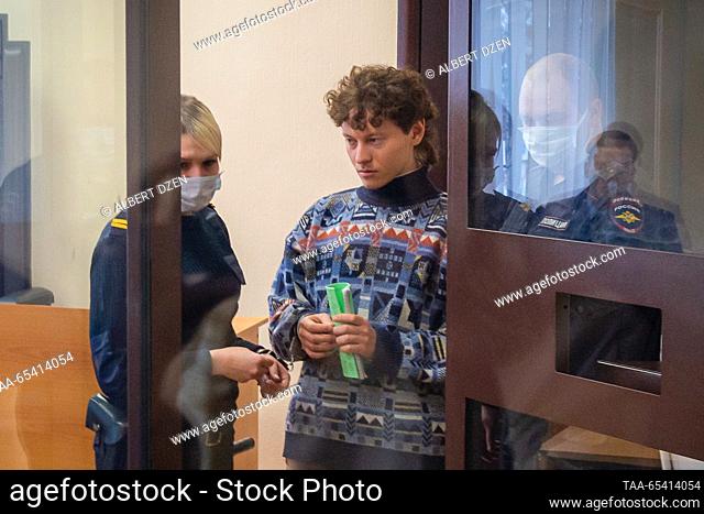 RUSSIA, SAMARA - DECEMBER 2, 2023: Russian singer Eduard Sharlot (C), charged with rehabilitation of Nazism and insulting the feelings of believers
