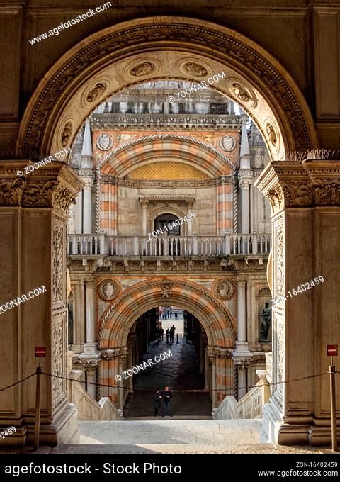 On top of the Giants' Staircase in the courtyard of the Doge's Palace (Palazzo Ducale) - Venice, Veneto, Italy