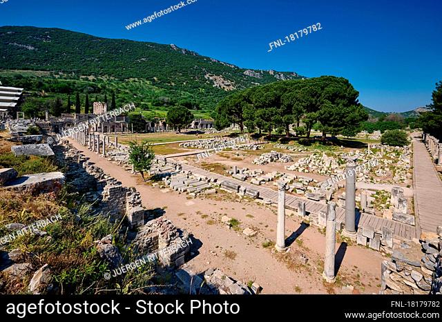 Ephesus Archaeological Site, Selcuk, Turkey |Tetragonos Agora (Square Market) or Commercial Agora , Ephesus Archaeological Site, Selcuk, Turkey|