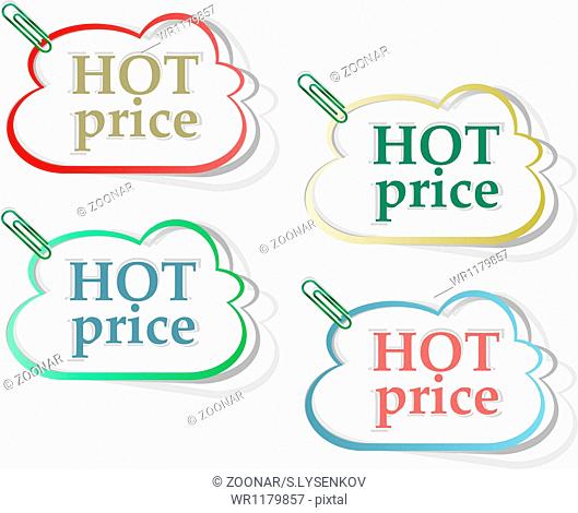 Hot price stickers label tag set with clip