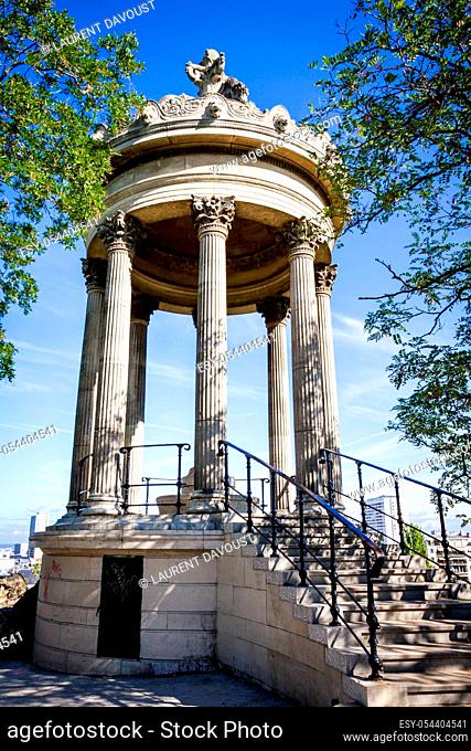 Sibyl temple in Buttes-Chaumont Park, Paris, France