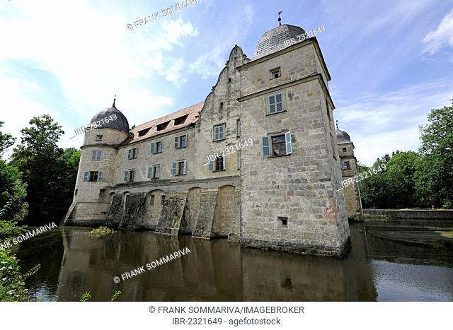 Wasserschloss Mitwitz moated castle, Kronach district, Franconia, Bavaria, Germany, Europe
