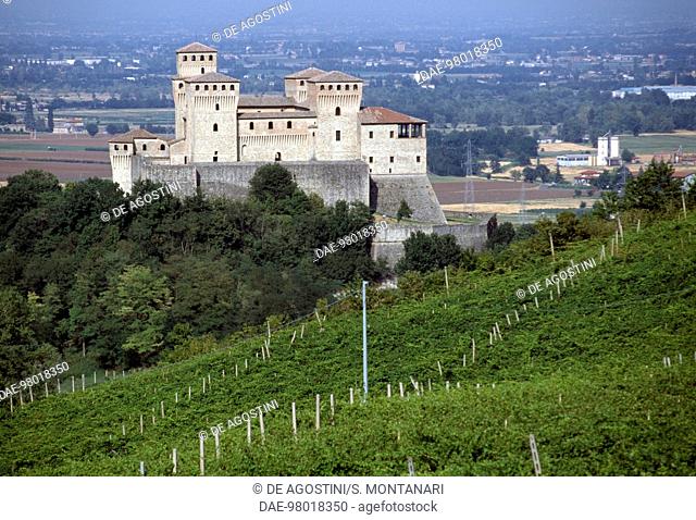 View of the Castle of Torrechiara, 1448-1460, Langhirano, Emilia-Romagna. Italy, 15th century