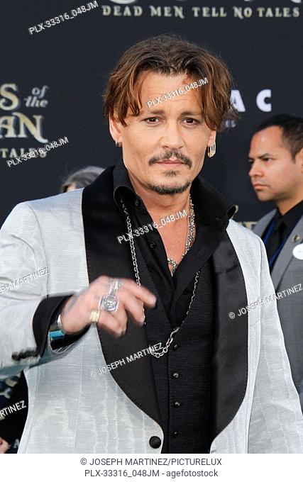Johnny Depp at the Premiere of Disney's ""Pirates of the Caribbean: Dead Men Tell No Tales"" held at the Dolby Theater in Hollywood, CA, May 18, 2017