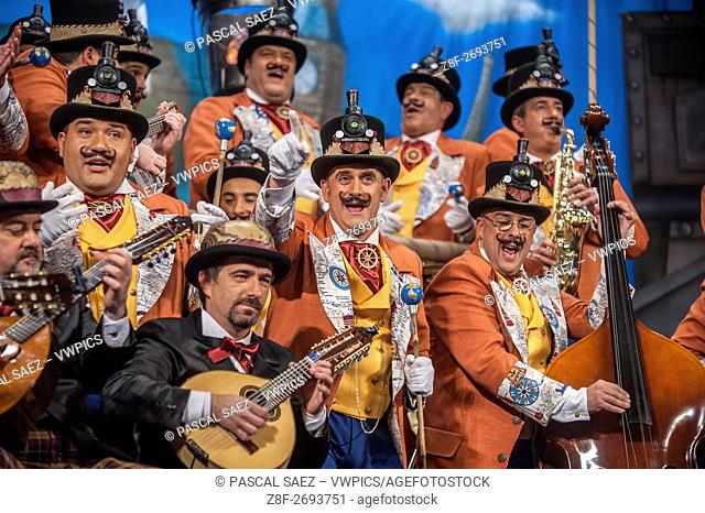 Feb. 1, 2016 - Cádiz, Spain - Ahead of the official start of Carnival, the city's renowned groups of local singers compete in an official contest in the city's...