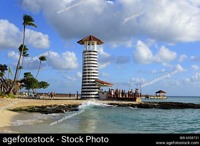 Lighthouse, Bar of the Hotel Iberostar Hacienda Dominicus, Dominicus Beach, Bayahibe, Caribbean, America, Dominican Republic, Central America