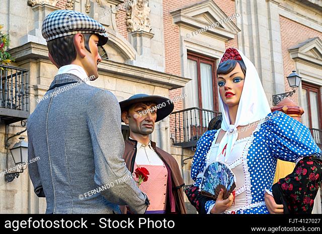05/05/2023, Madrid. Gigantes y Cabezudos durante el Pregón de las Fiestas de San Isidro 2023, en La Plaza de la Villa de Madrid