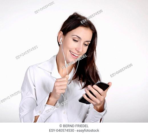 businesswoman with smartphone