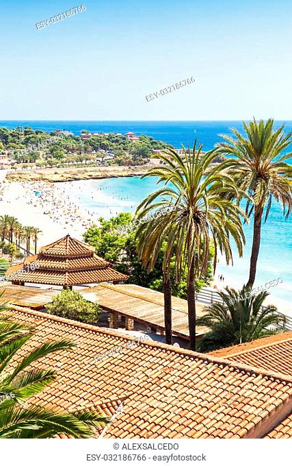 Summer day in Tarragona beach, Costa Dorada