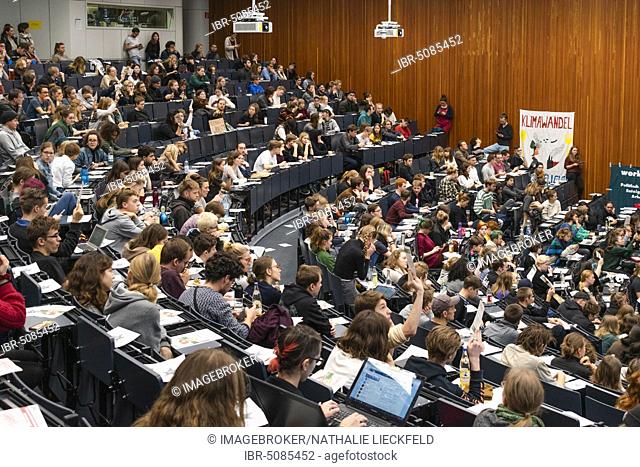 Climate strike, Plenary Assembly of Students in the Lecture Hall of Freie Universität Berlin, FU Berlin, Fridays for Future, Berlin, Germany, Europe