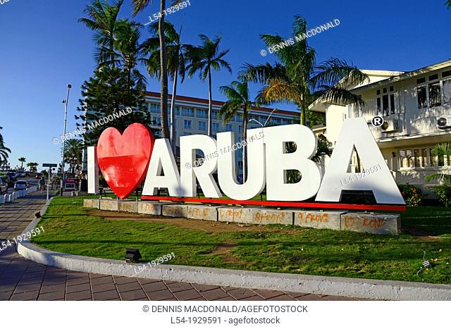 I Love Aruba Sign Oranjestad Netherland Antilles NA Caribbean
