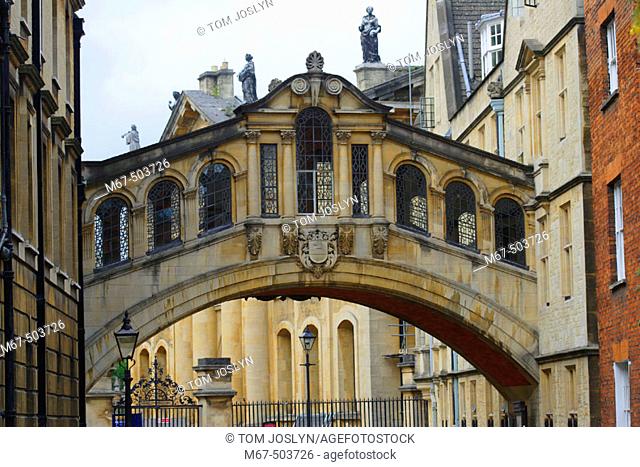 The Bridge of Sighs (aka Hertford Bridge), Oxford. England, UK