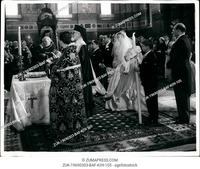 Mar. 03, 1969 - Daughter Of Greek Millionaire Weds Greek Millionaire: The wedding took place yesterday (March 25), at the Greek Church, Bayswater