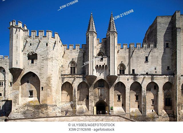 palace of the popes, avignon, provence, france, europe
