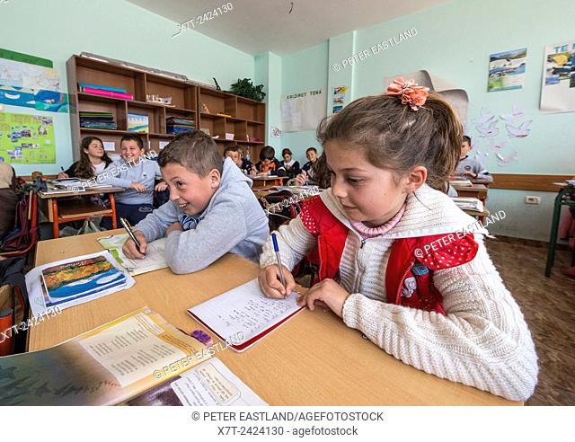 Children at a school in Ksamil in Southern Albania