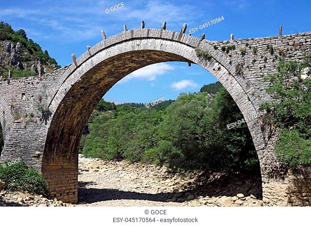 Kalogeriko arched stone bridge Zagoria Greece