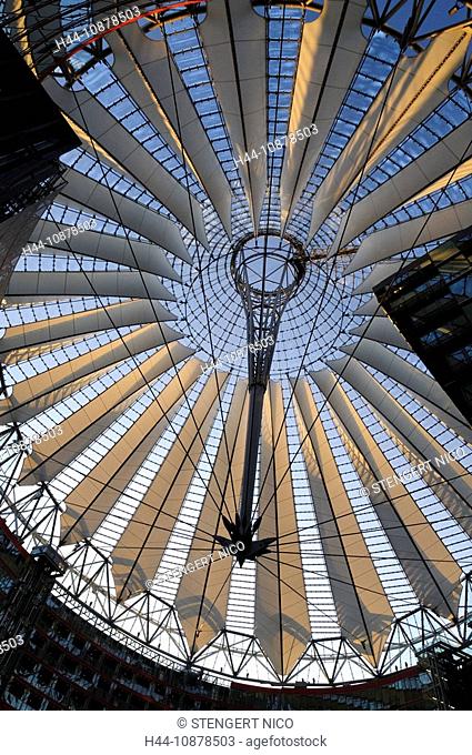 Kuppel des Sony Center, Sonnensegel, moderne Architektur, Potsdamer Platz, Berlin, Deutschland, Europa