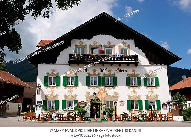 Oberammergau is also famous for its Luftlmalerei, or frescoes, of traditional Bavarian themes, fairy tales, religious scenes or architectural trompe-loeil found...