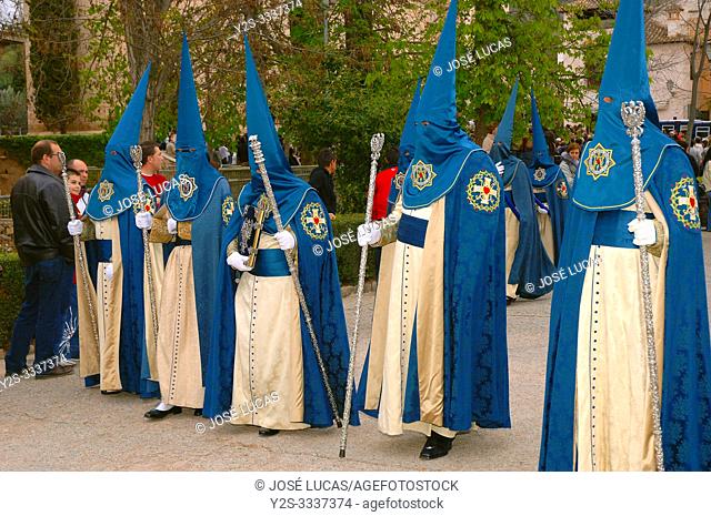 Holy Week. Brotherhood of La Alhambra (Nazarenes). Granada. Region of Andalusia. Spain. Europe