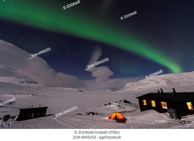 Northern lights, Alesjaure, Lapland, Sweden