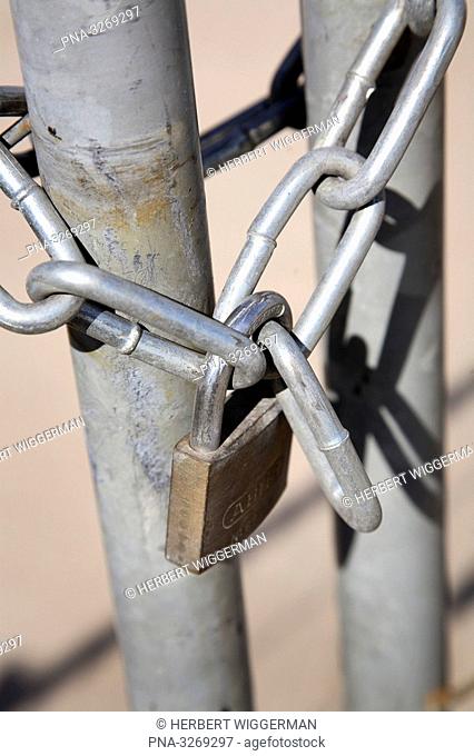 Close-up of chain with padlock
