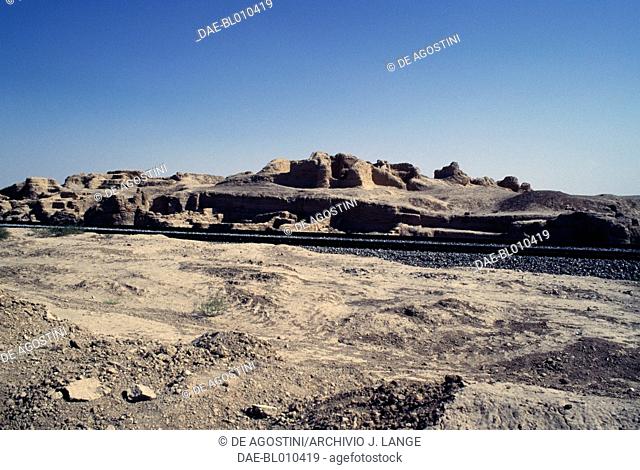 Ruins of the caravanserai at Tepe Hissar, Damghan, Iran