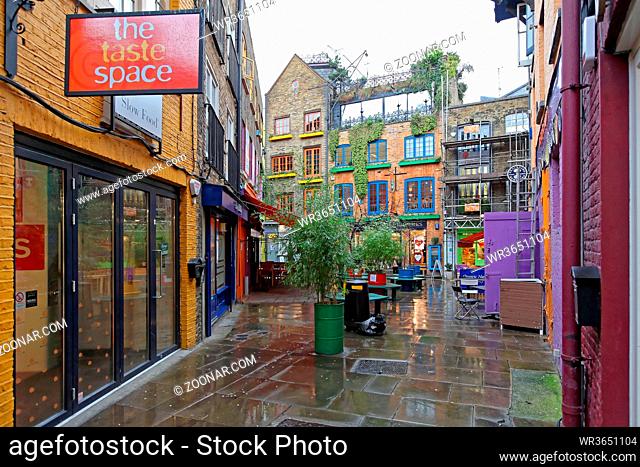 London, United Kingdom - January 28, 2013: Neals Yard Secret Passage Alley Near Covent Garden in London, UK