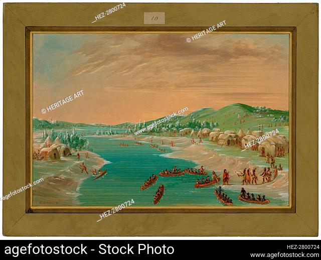 La Salle and Party Arrive at the Village of the Illinois. January 1, 1680, 1847/1848. Creator: George Catlin
