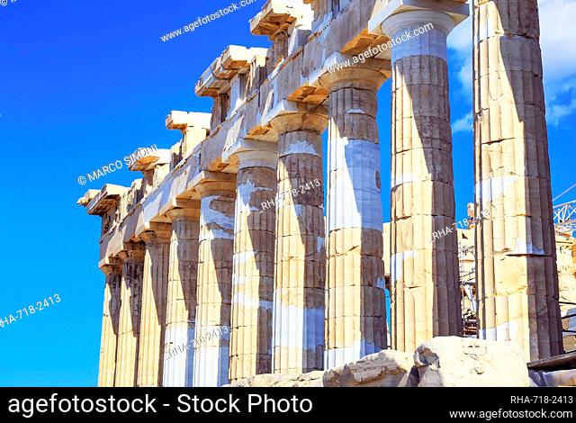 Parthenon temple on the Acropolis of Athens, UNESCO World Heritage Site, Athens, Greece, Europe