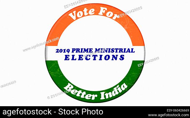 Concept of Vote for Better India in button badge for 2019 Indian general elections