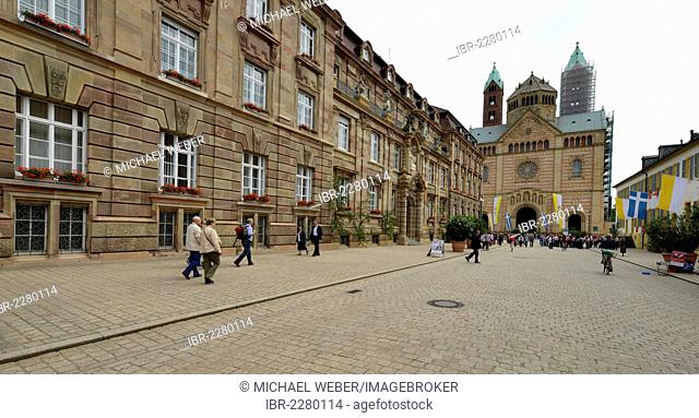 Town hall, Maximilianstrasse street, Via Triumphalis street, Speyer Cathedral, Speyer Cathedral, Imperial Cathedral Basilica, a UNESCO World Heritage Site