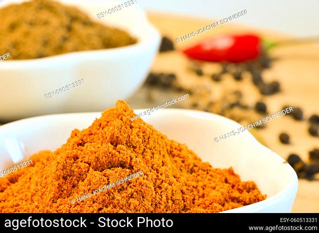 Arabian spice mix Ras-el-Hanout in a closeup